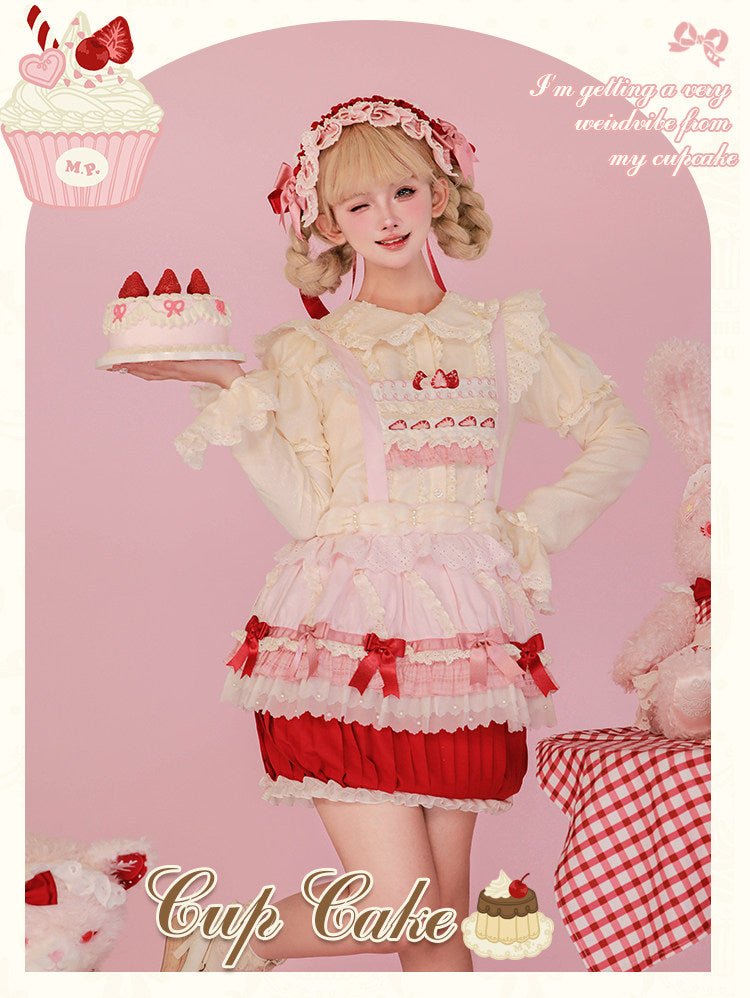 【受注予約1/26まで】Sweet Cup Cake サスペンダースカート