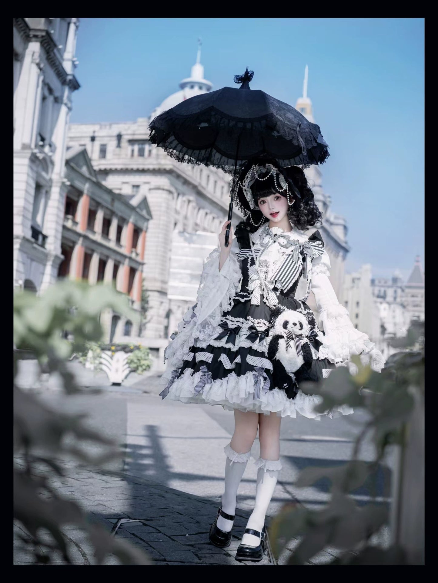 [Pre-orders available until 12/11] Concerto Out of Order Monotone Sweet Lolita Jumper Skirt Full Set