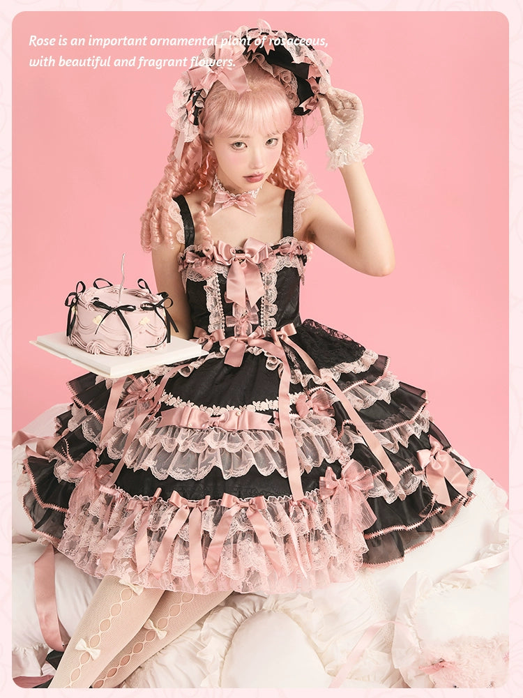 [Pre-orders available until 10/16] Rose Courtyard lace and ribbon jumper skirt