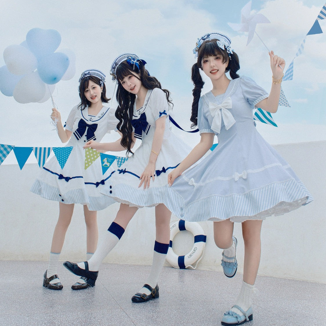 【受注予約7/30まで】Blue Sky Marine セーラーワンピース