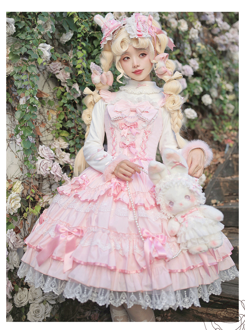 【予約販売】Antique Doll 刺繍レースのジャンパースカート
