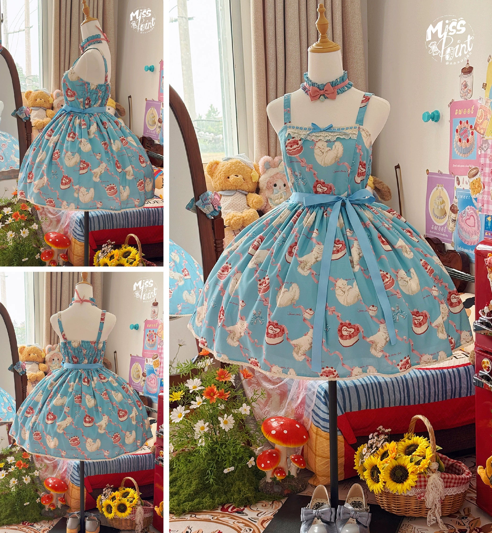 【予約販売】Sweet Cherry Cat デイリージャンパースカート