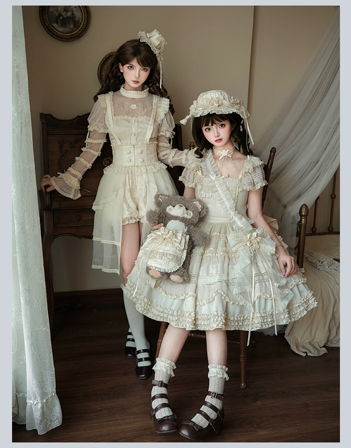 【受注予約4/28まで】Camellia Dream スクエアネックワンピース・ショート丈