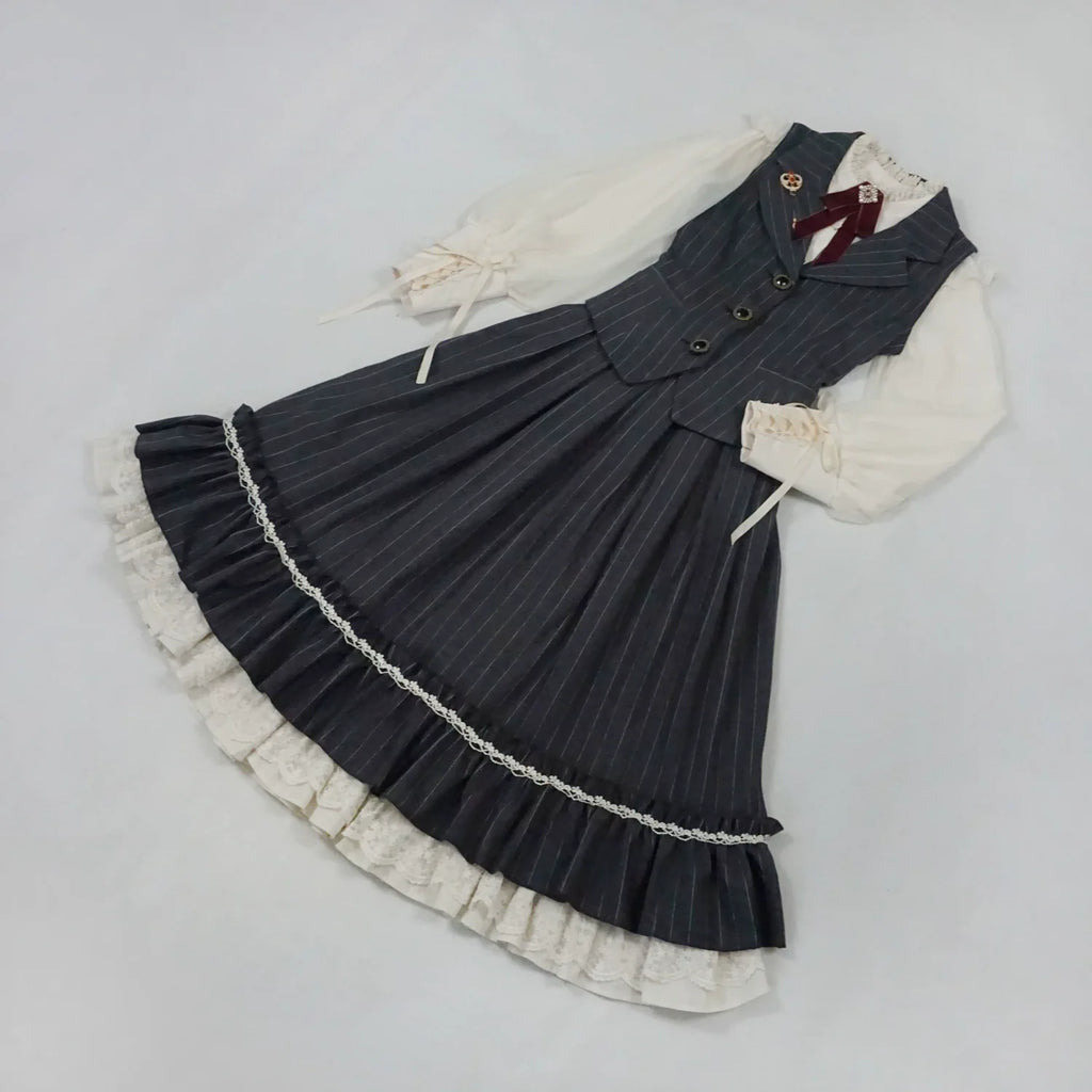 【予約販売】英国クラシカルロリィタ 縦縞ベスト