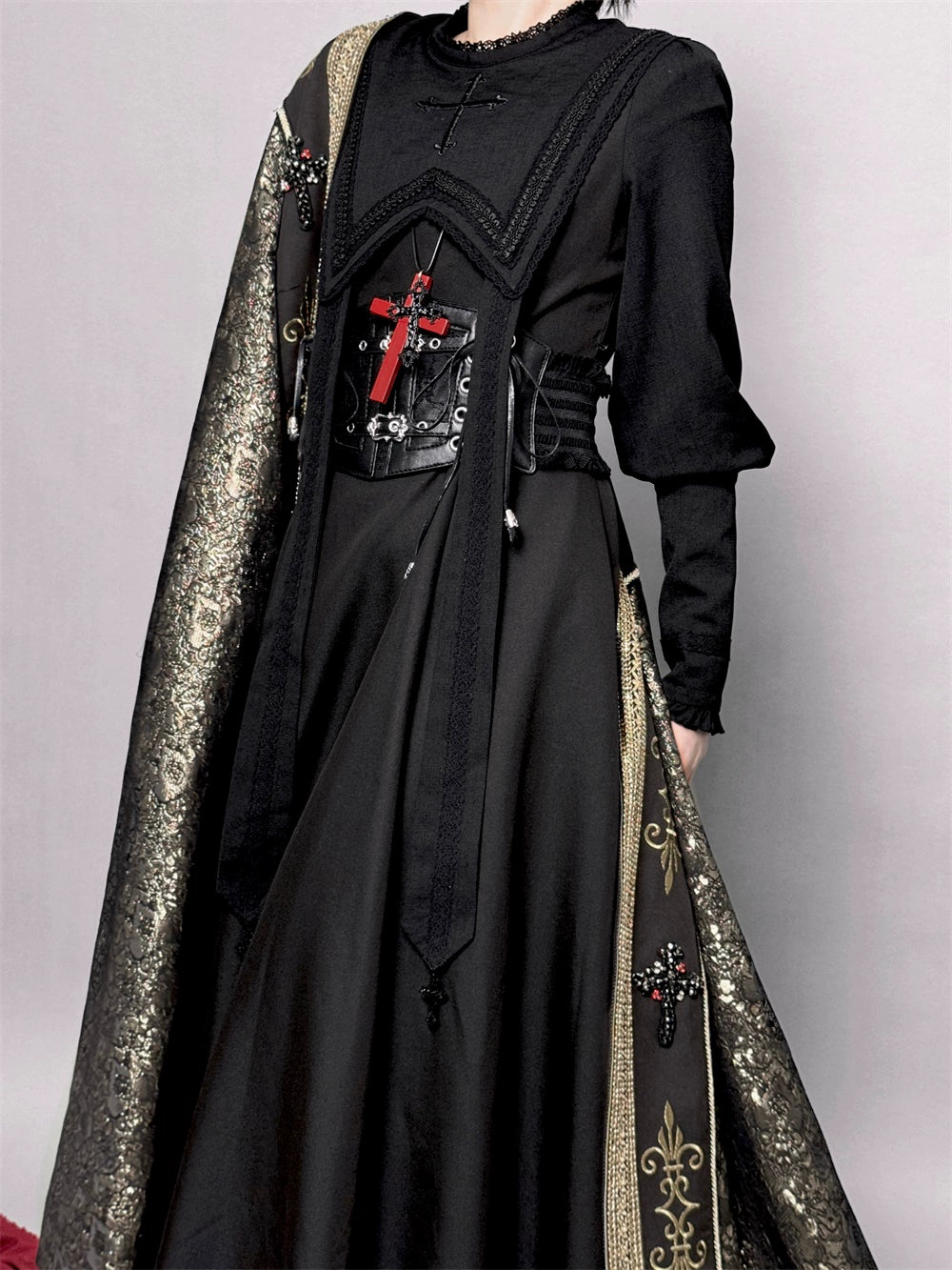 [Pre-orders available until 10/16] Pray on a Moonlight Night Dress, Black, Long Length