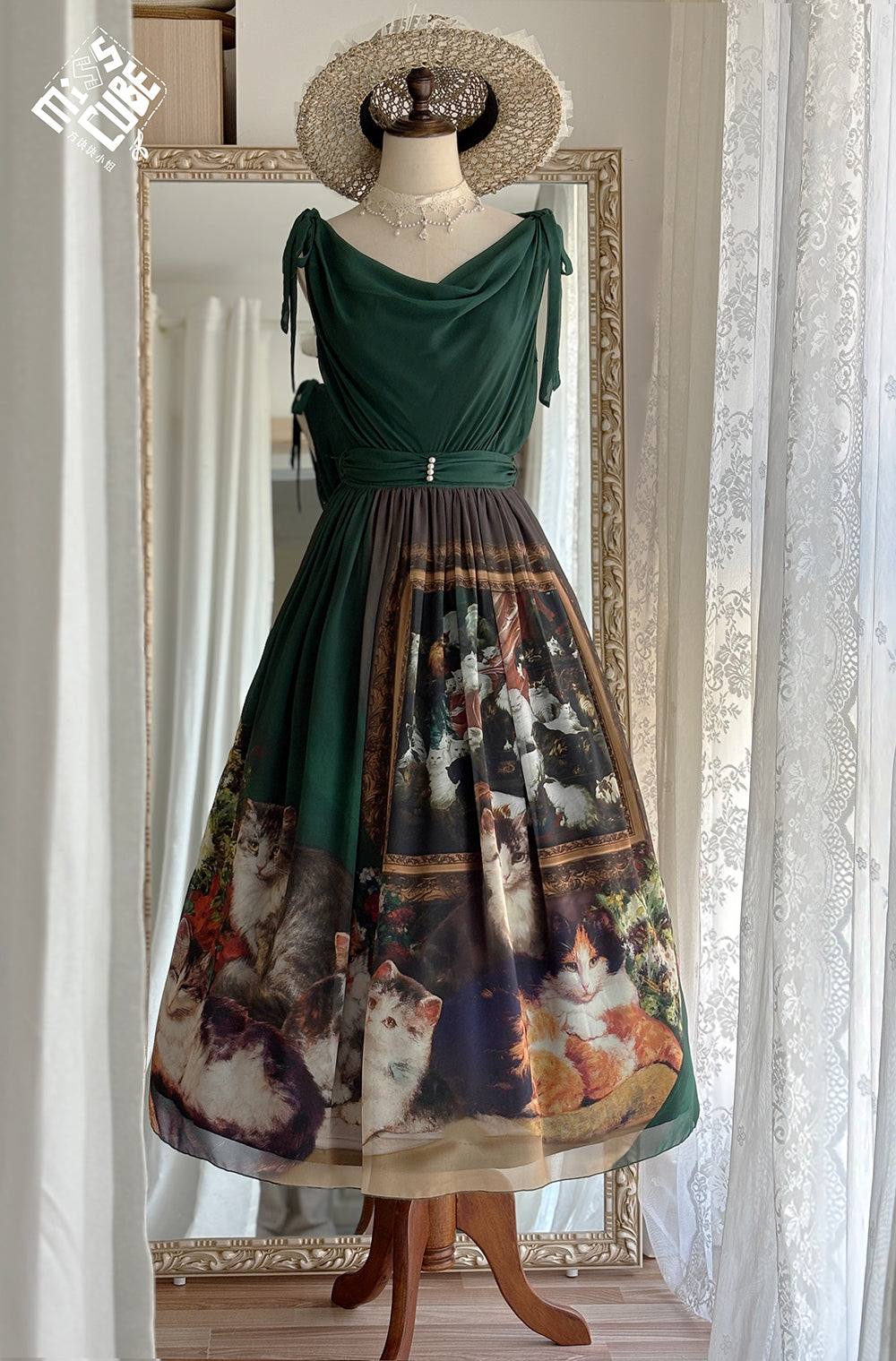 【予約販売】Elegance Greek 油彩画風プリントジャンパースカート・新色