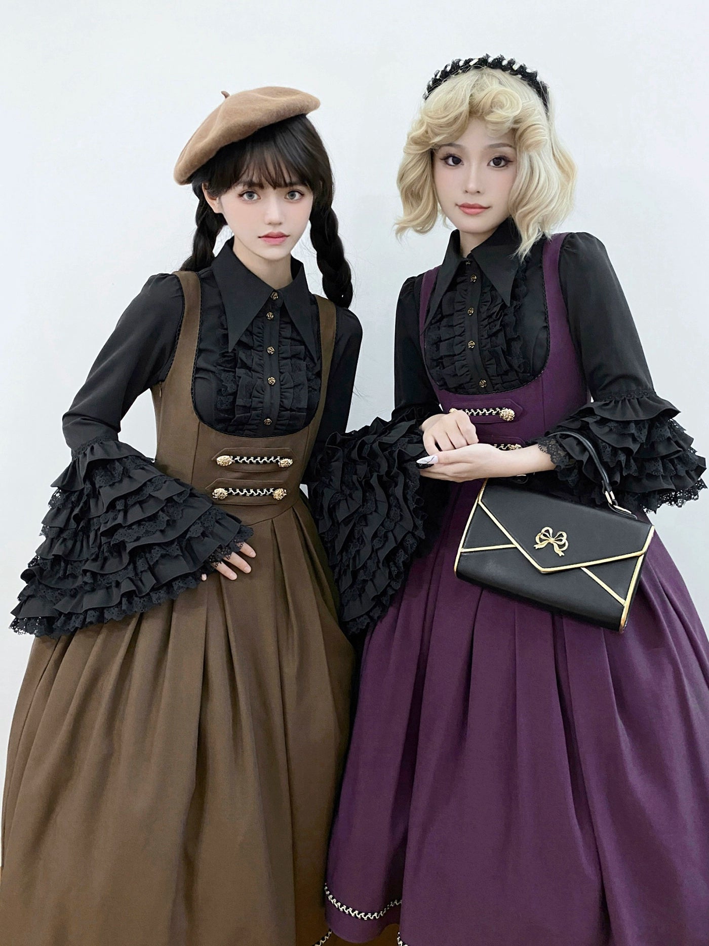 [Pre-orders available until 9/29] Bright Moon Corset Jumper Skirt, Plain Type [Brown]