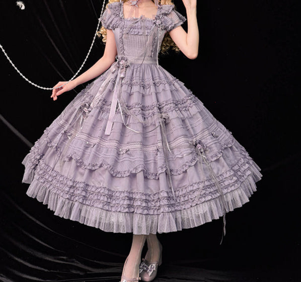 【受注予約4/28まで】Camellia Dream スクエアネックワンピース・ロング丈
