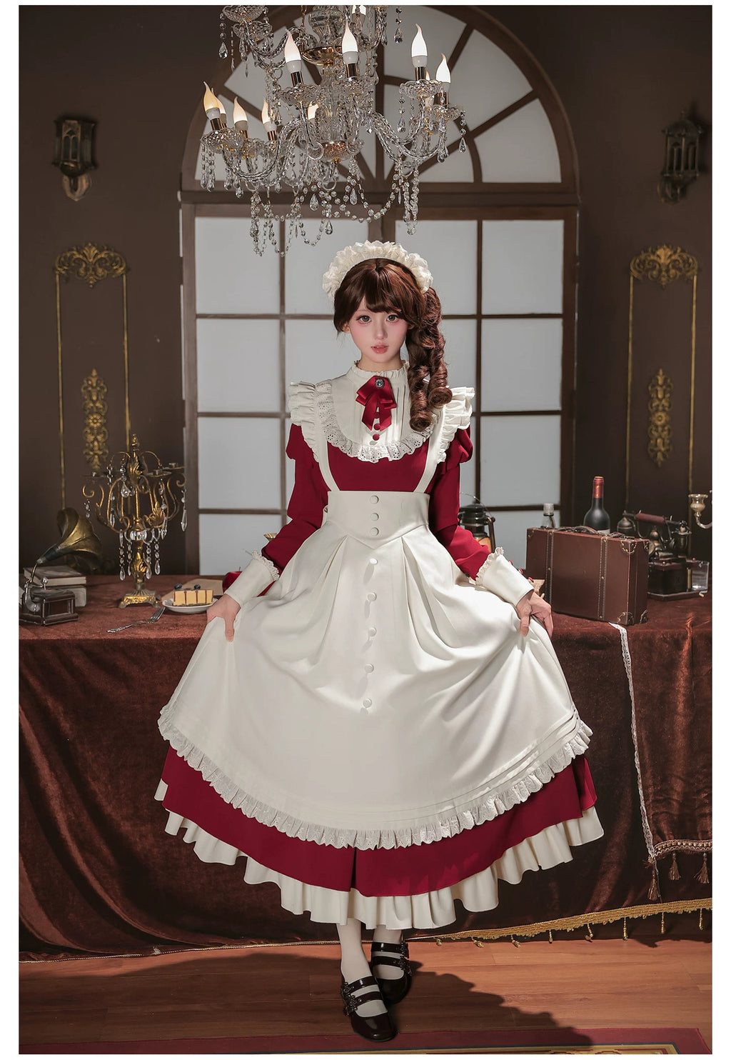 Rita メイド風クラシカルエプロン・カチューシャ付きワンピース