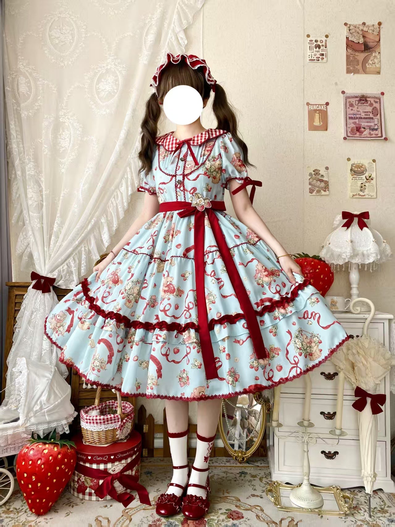 【同時購入のみ】Strawberry Bears イチゴブローチ