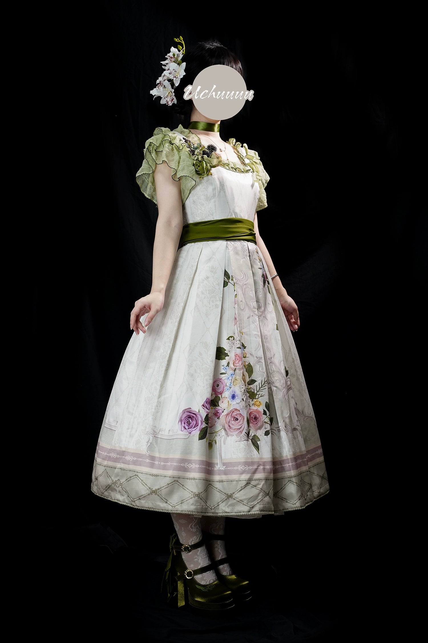 【受注予約1/23まで】Anthea Garden ジャンパースカート1型・花柄プリントあり