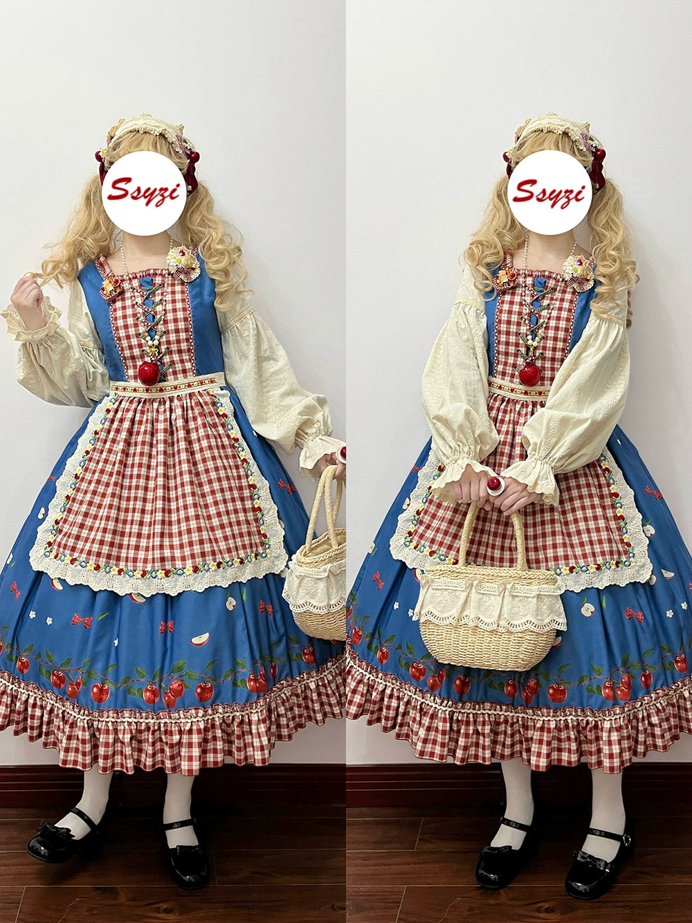 【予約販売】Apple Garden バイエルン風ドッキングワンピース