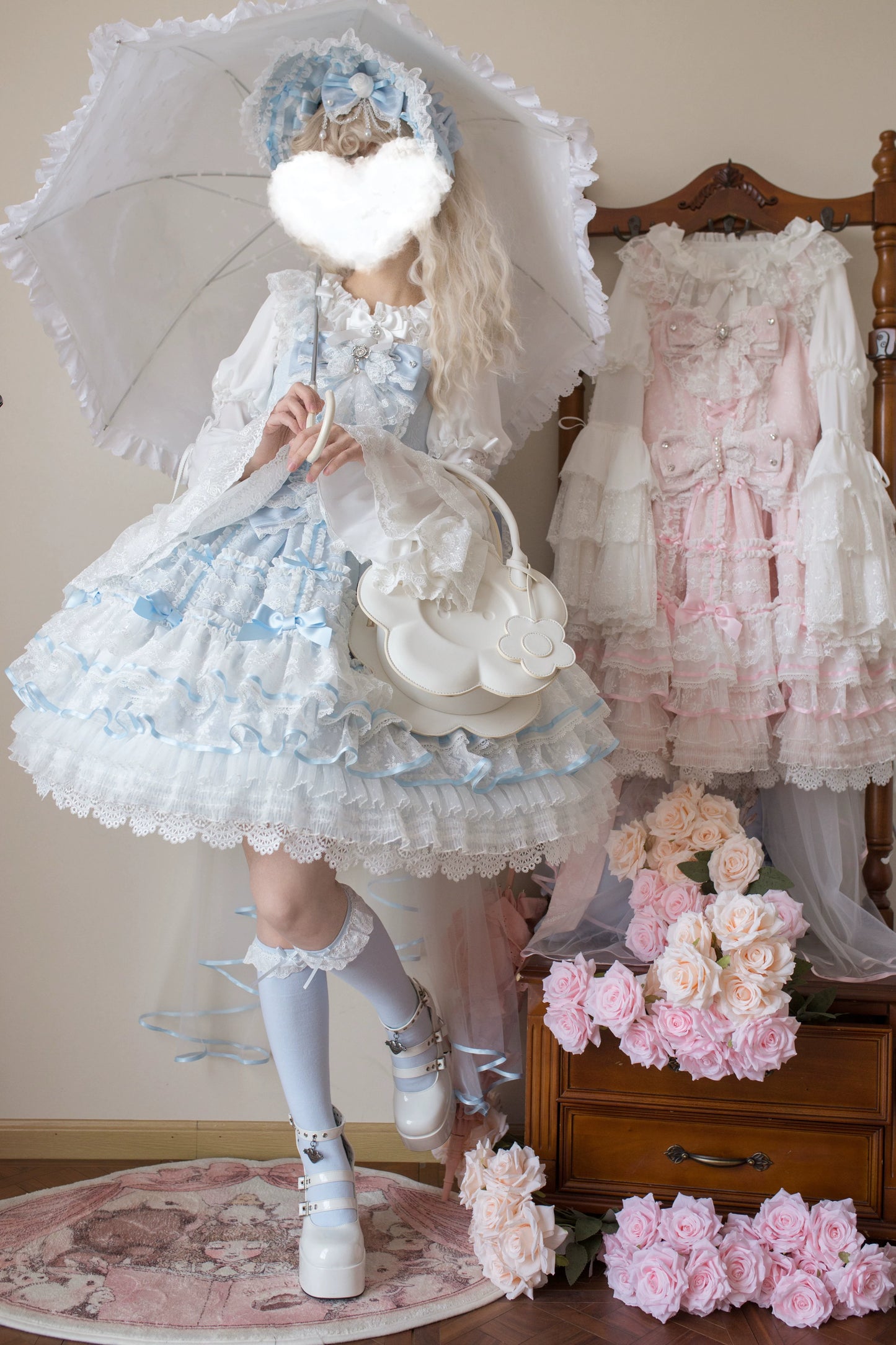 [Pre-orders available until 2/5] Wishing Star Doll-style Jumper Skirt - Pastel Blue