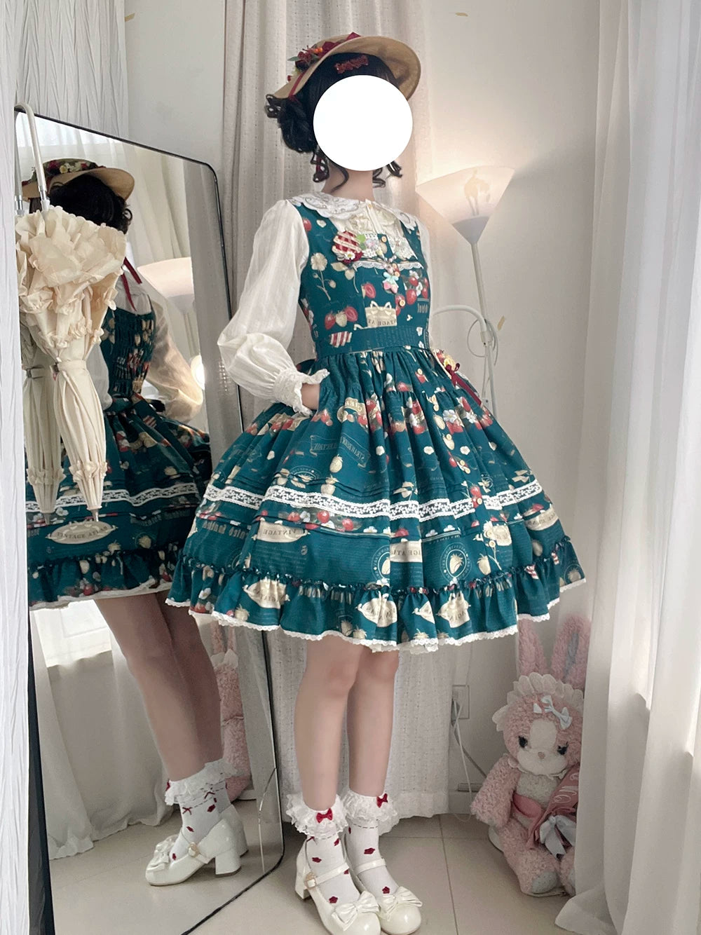 【受注予約9/16まで】Strawberry Journal2.0 フェイクフロントジャンパースカート