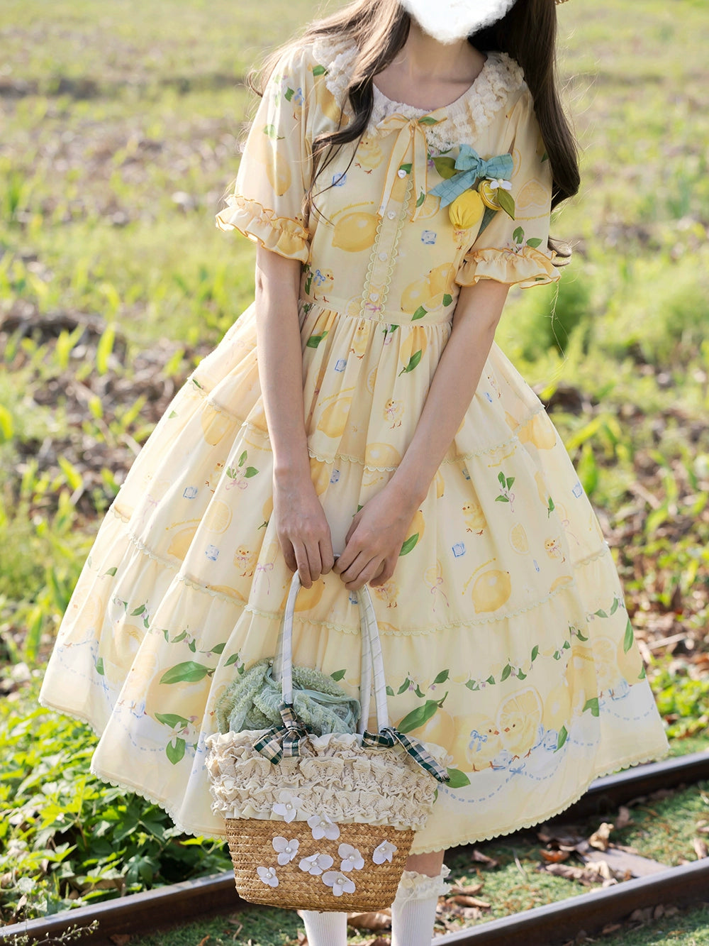 【予約販売】Lemon Sweetie プリント半袖ワンピース・デイリータイプ