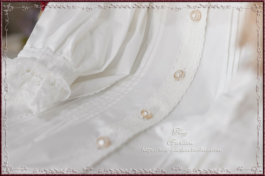 [Pre-order] Retro cotton lace short sleeve blouse