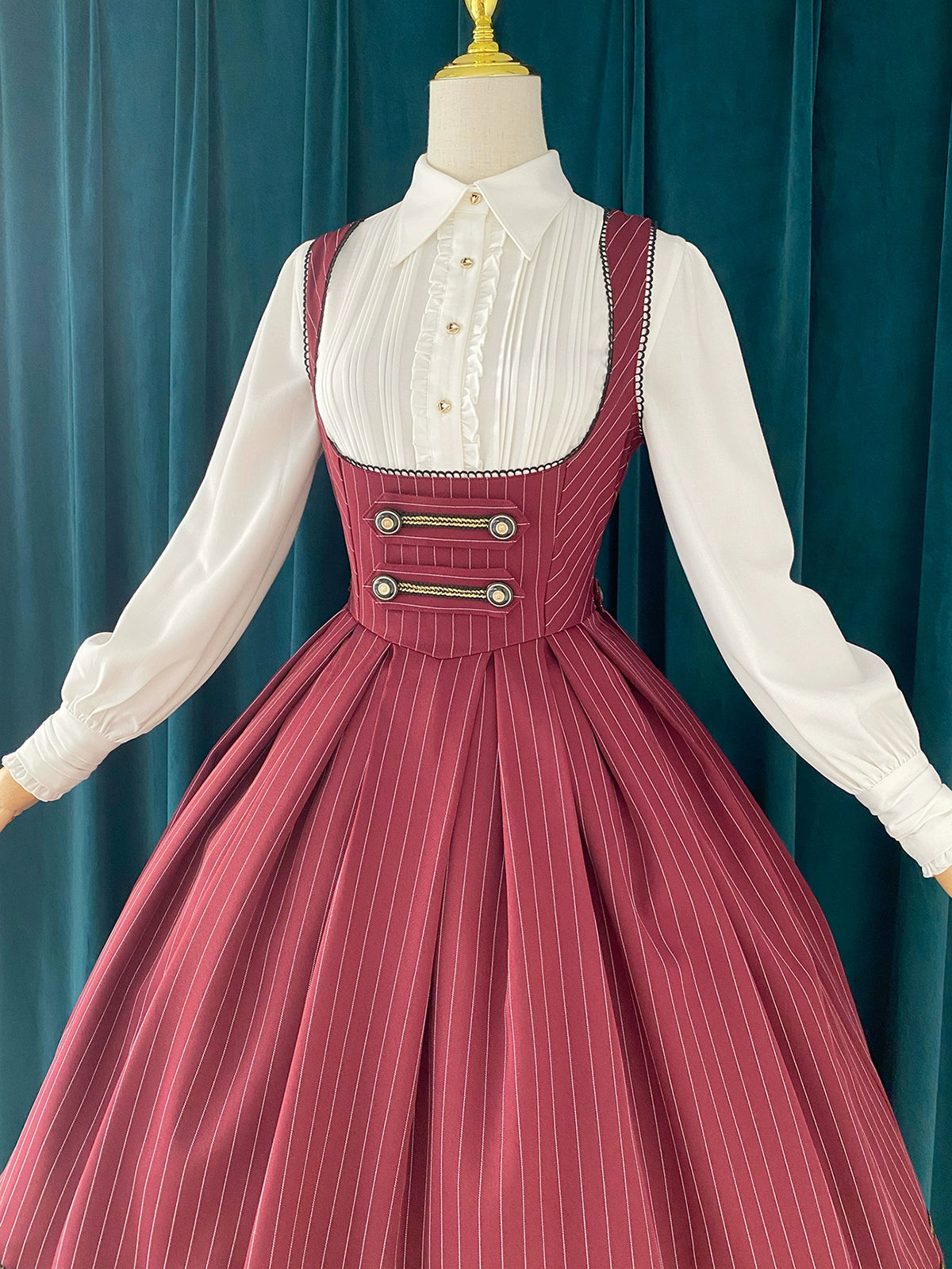 [Pre-orders available until 9/29] Bright Moon Corset Jumper Skirt Stripe [Red]