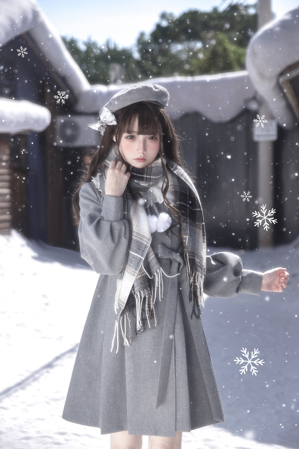 Miss Gray ふわふわ襟付きコート