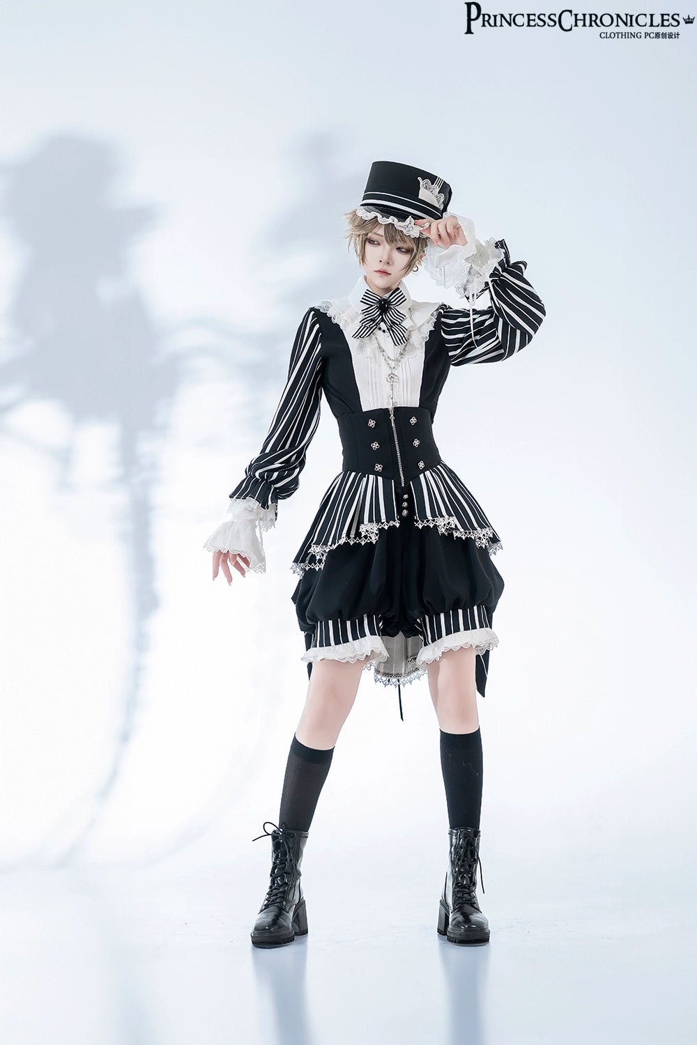 【予約販売】Marvelous Trick 皇子系ストライプショートパンツ