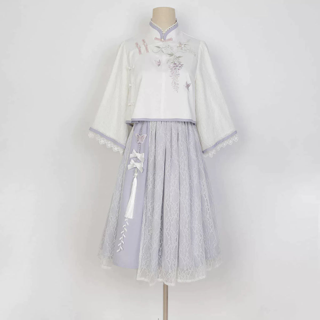 Wisteria 蝶と藤の華ロリセットアップ