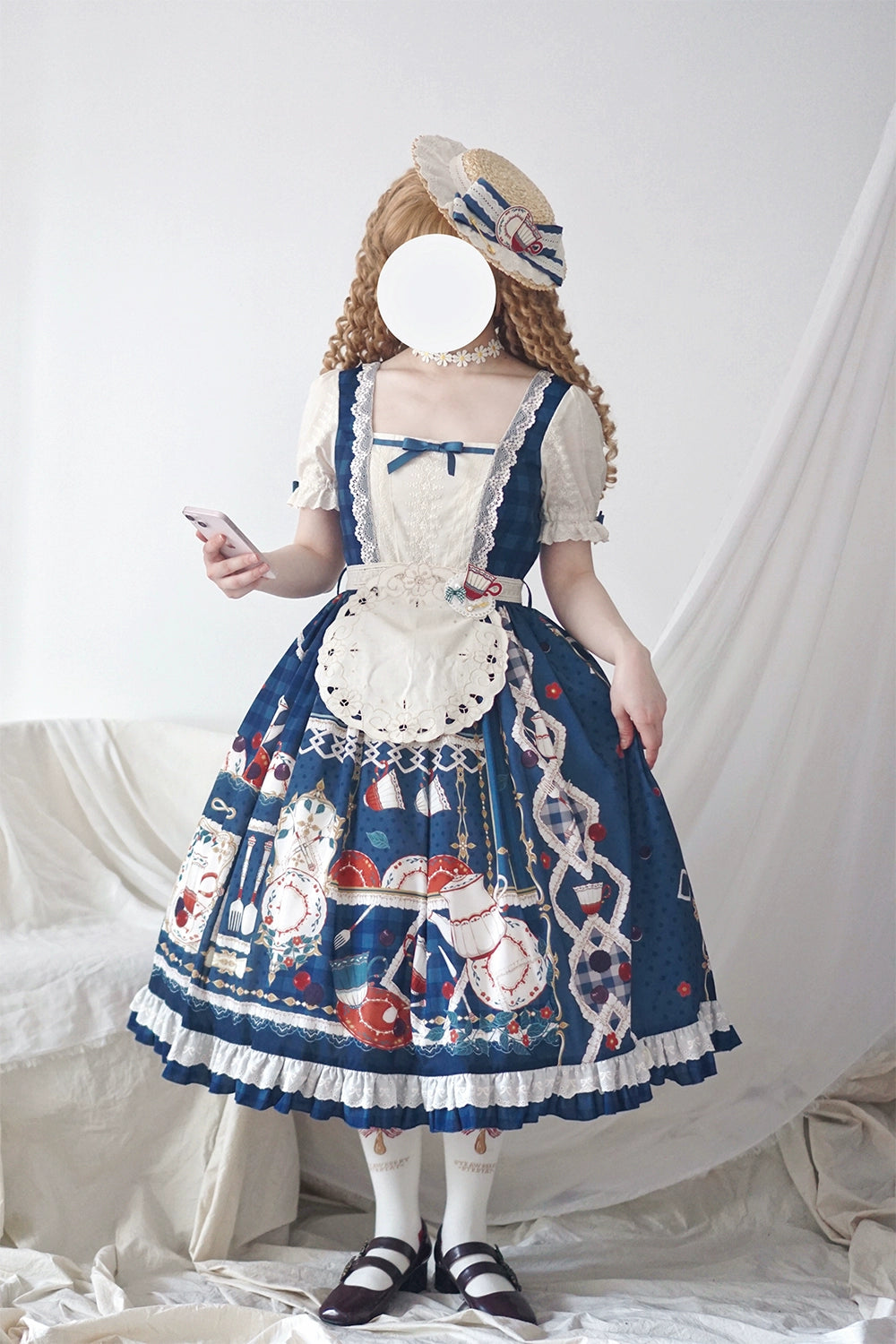 【予約販売】Picnic Tea Party スクエアネックワンピース