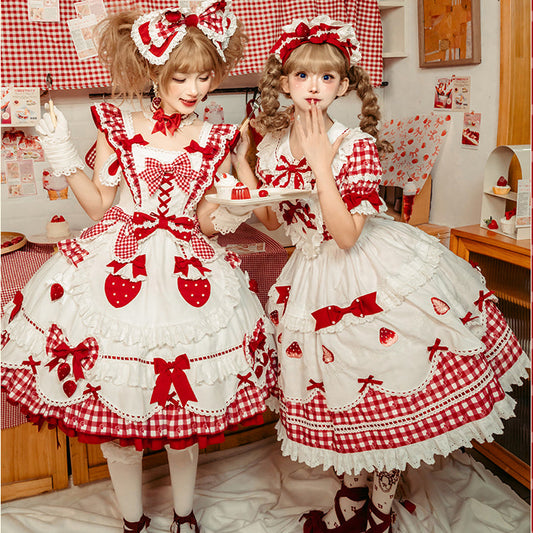【受注予約11/18まで】Strawberry Cake Guide メイド風ジャンパースカート
