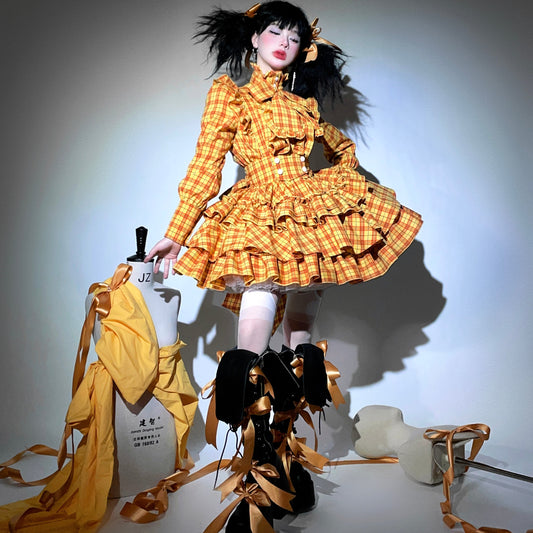 Doll's House リボンタイフリルブラウス チェック柄全5色