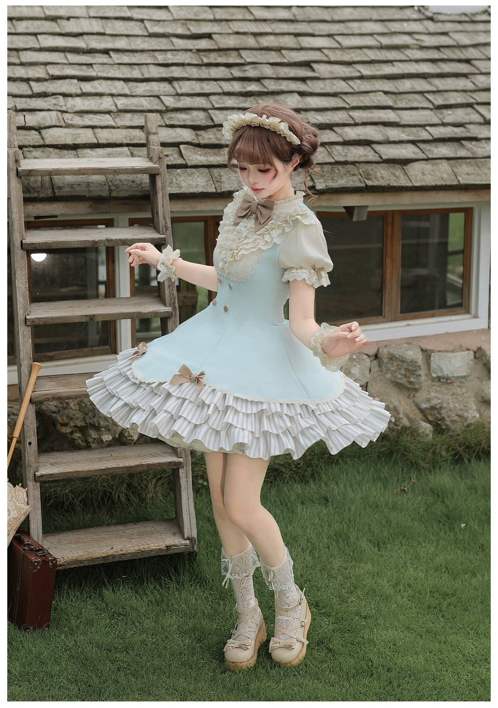 Sea Salt Cream Soda フリルレイヤードワンピース・ショート丈