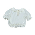 Lucky Day dot pattern round collar blouse