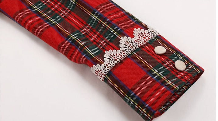 Thistle Crown チェックのショート丈ジャケット