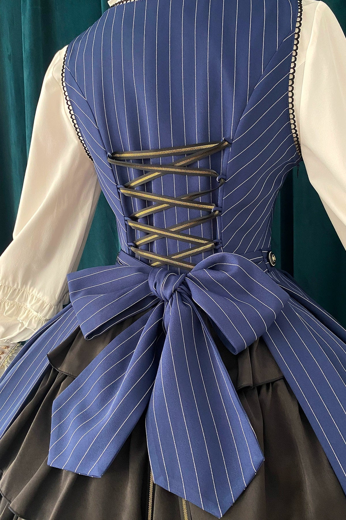 [Pre-orders available until 9/29] Bright Moon Corset Jumper Skirt Stripe [Navy]