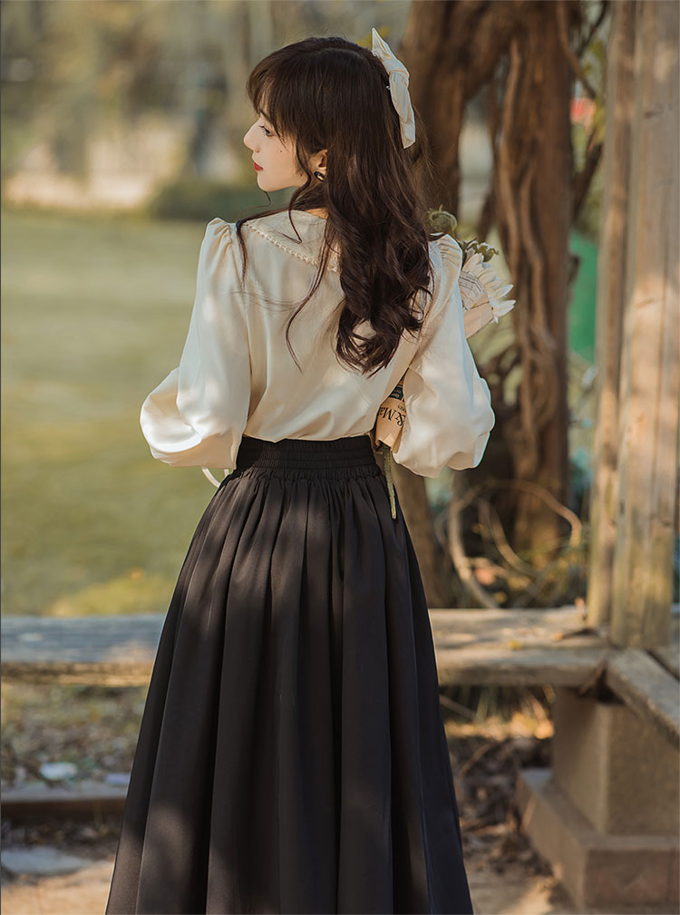 お嬢様風レトロクラシカルセットアップ 【長袖タイプ】 全7色