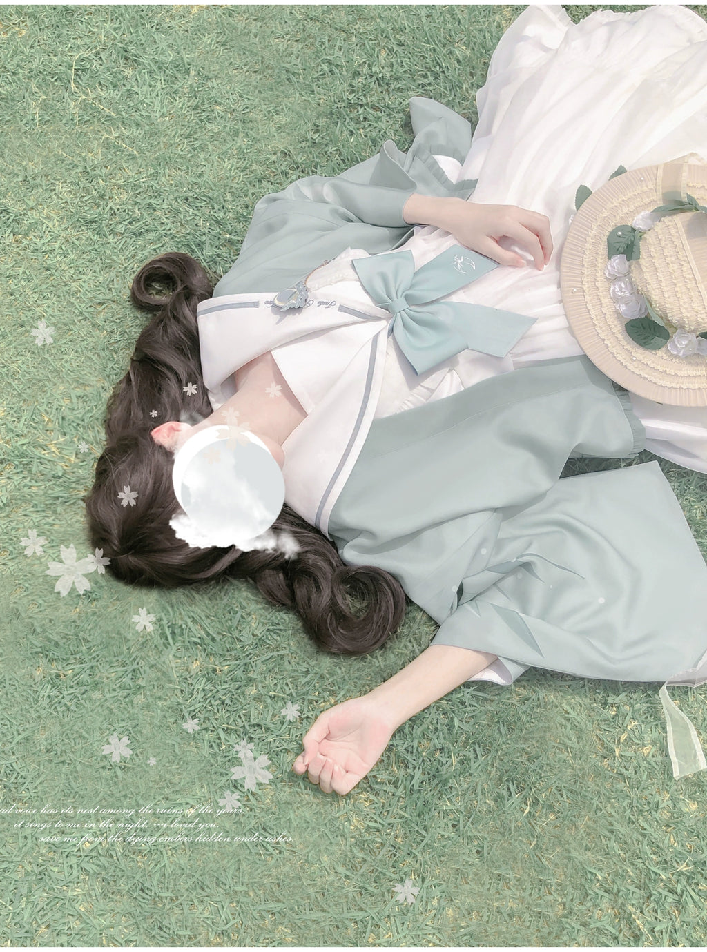 Blue Sea and Bright Moon セーラーカラーワンピース・羽織・エプロン3点セット