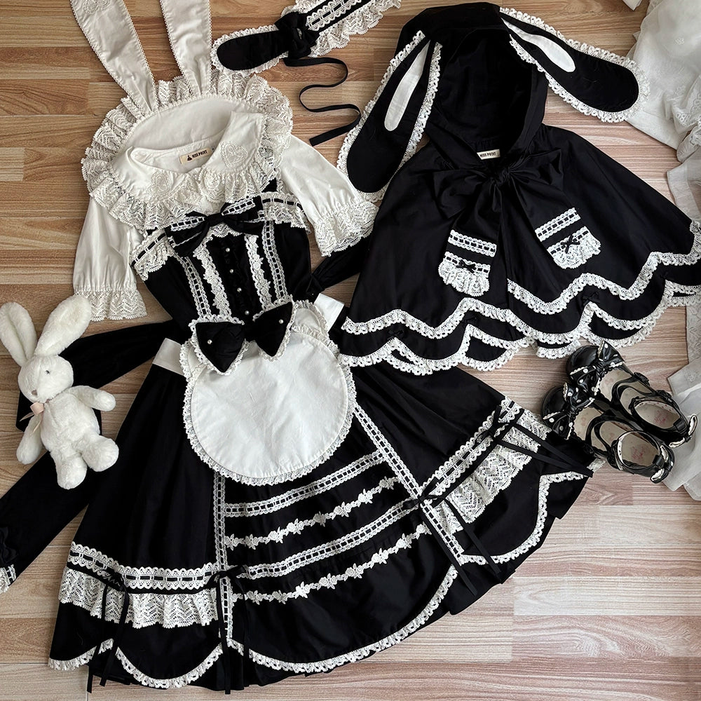 【予約販売】Antique Petal Rabbit リボンジャンパースカート