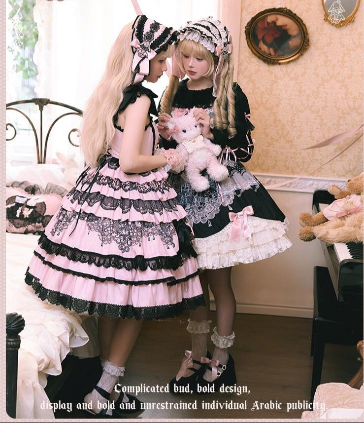 【再販・受注予約12/23まで】Lace Figure ティアードジャンパースカート