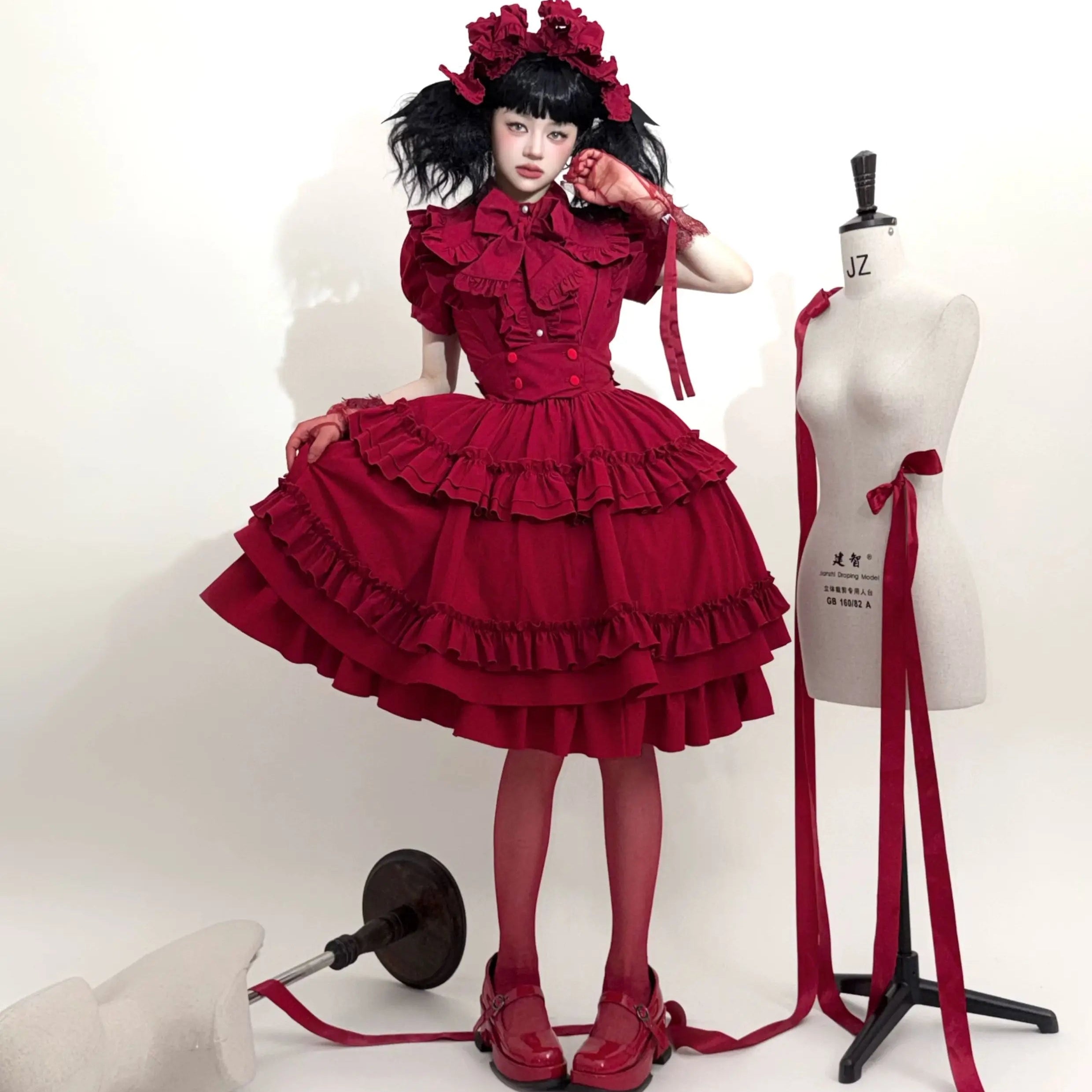 Doll's House サスペンダーひざ丈スカート