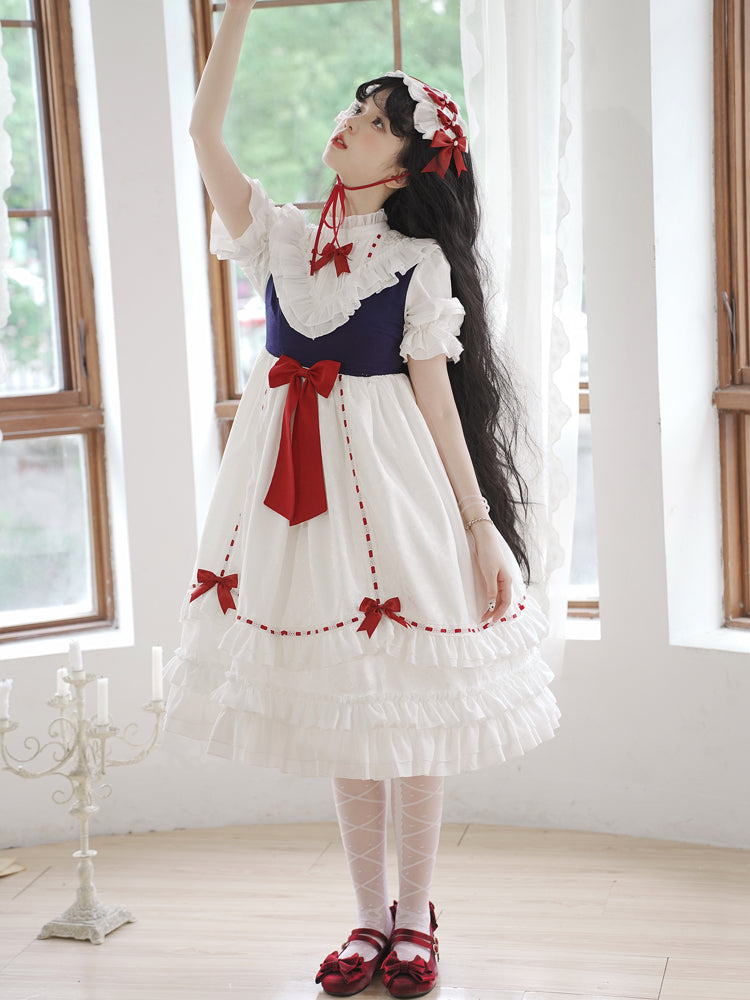Snow White ワンピース ドレス 白雪姫 ロリータ ロリィタ 赤 黒