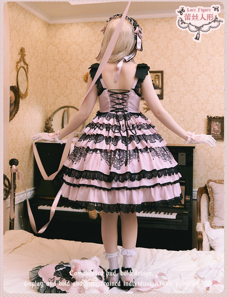 [Pre-orders available until 12/18] Lace Figure Tiered Jumper Skirt