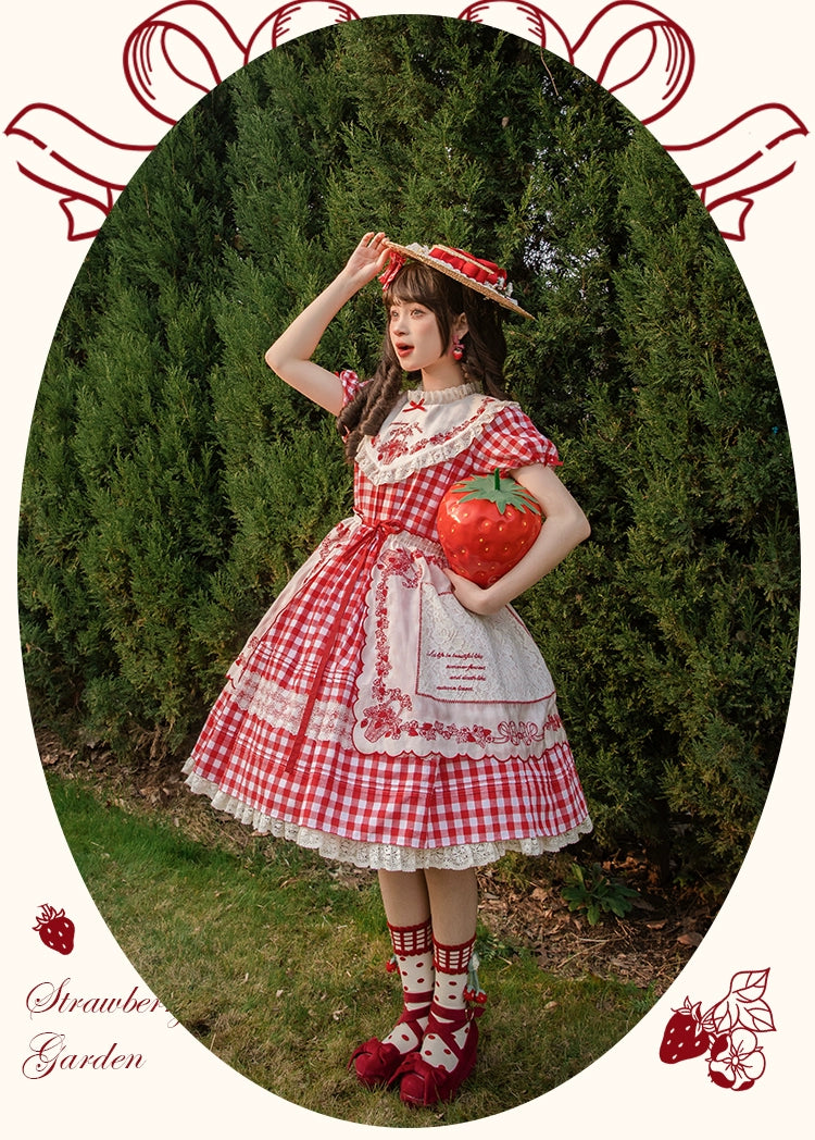 Strawberry Basket スタンドカラーワンピース