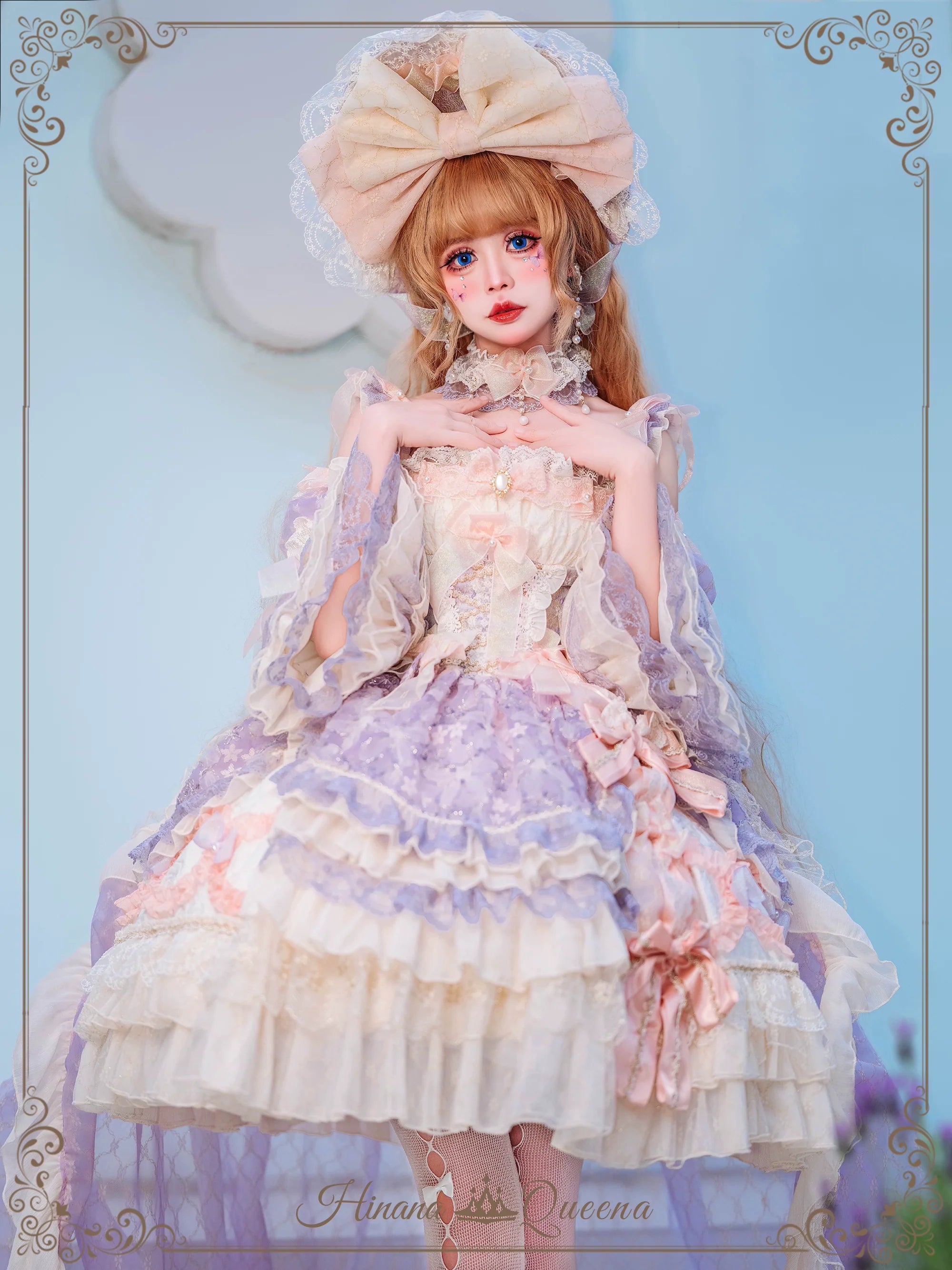 Find Brilliant Blossom レースの花嫁ドレス・ピンク＆パープル