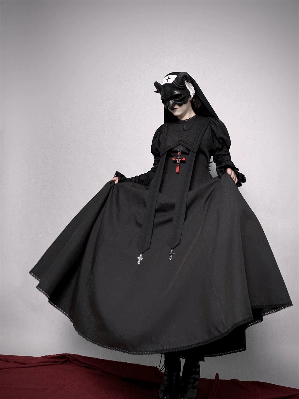 [Pre-orders available until 10/16] Pray on a Moonlight Night Dress, Black, Long Length