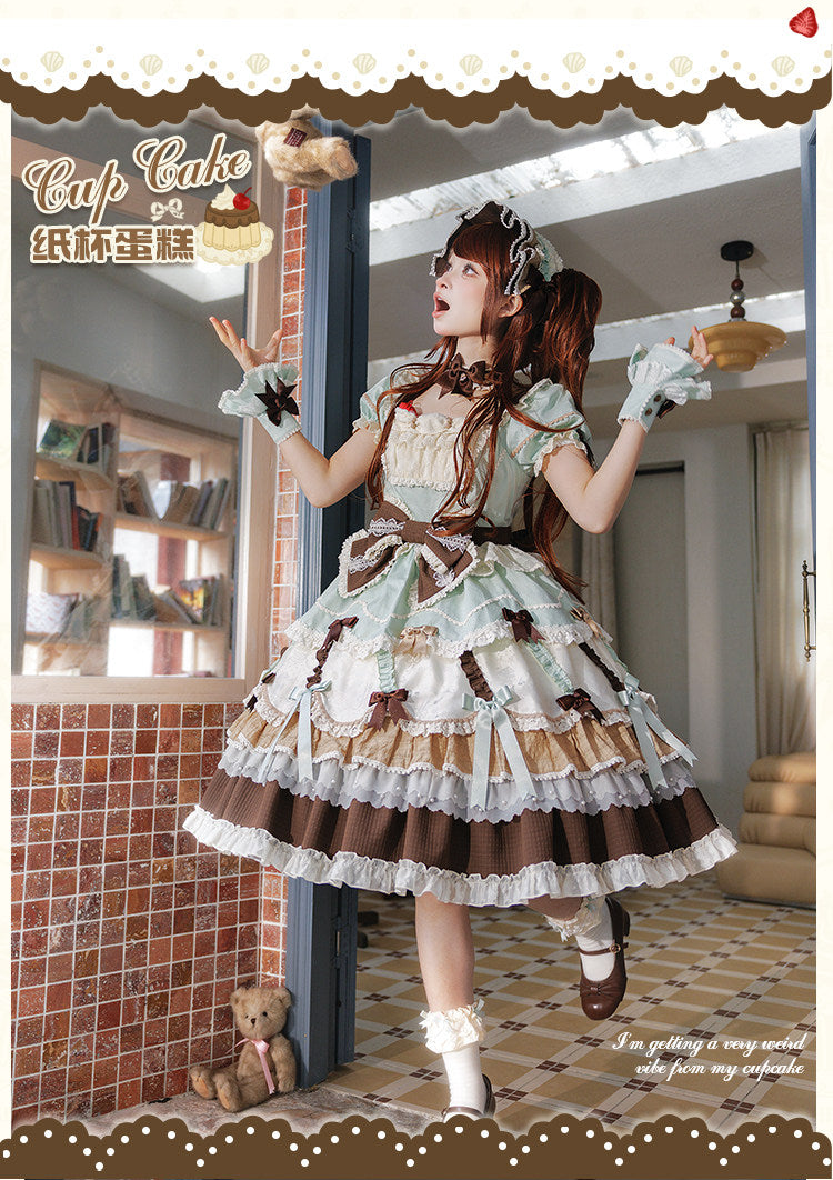 【受注予約1/26まで】Sweet Cup Cake レースとリボンのワンピース