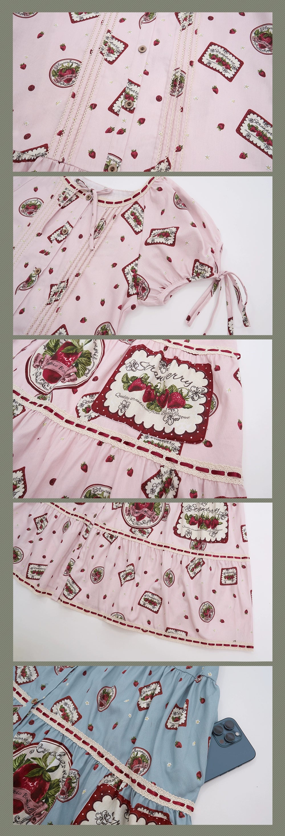 [Pre-orders available until 8/23] A Stroll Through the Strawberry Garden - Short Sleeve Dress, Long Length