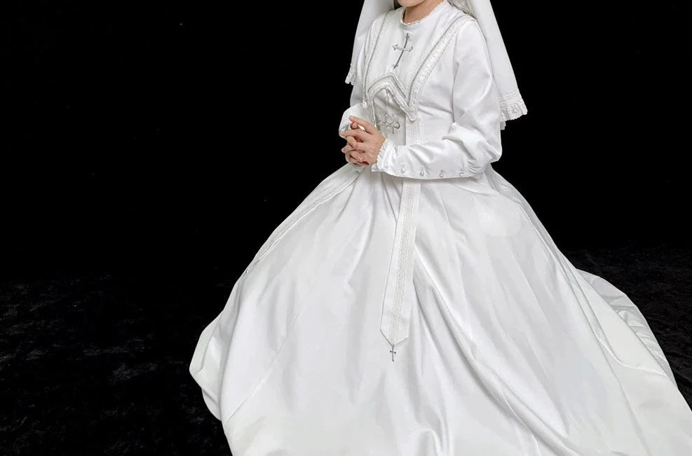 [Sale period has ended] Pray on a Moonlight Night Dress, White, Long Length