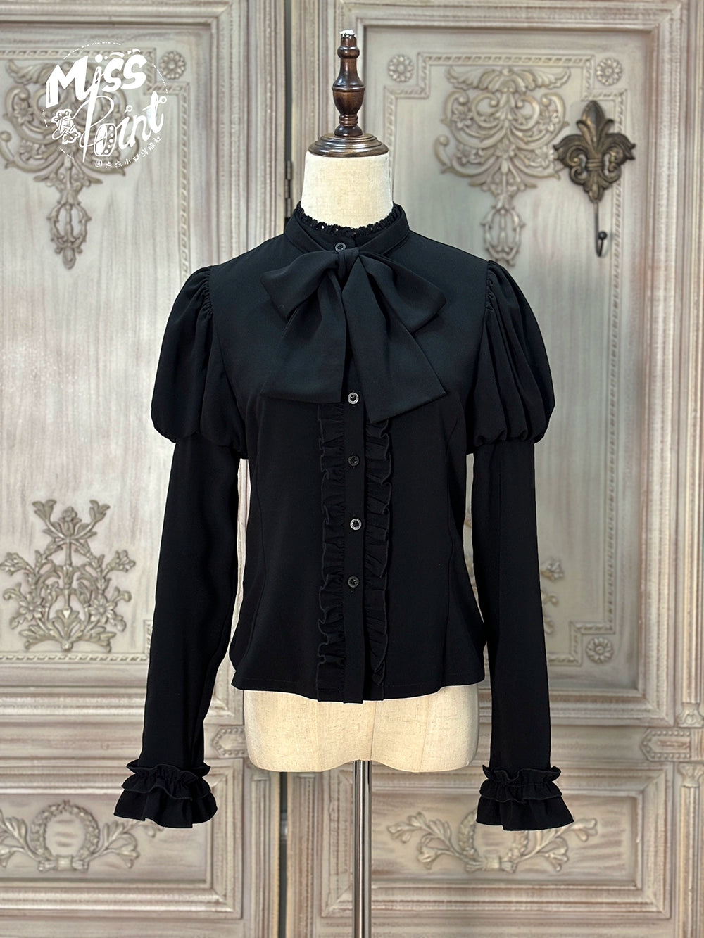 【予約販売】Classic Chocolat Stripe リボンタイブラウス