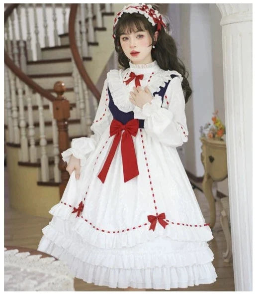 Snow White ３段フリルの半袖ワンピースと長袖ワンピース