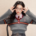 [Pre-order] Hogwarts School of Witchcraft and Wizardry V-neck short length knit
