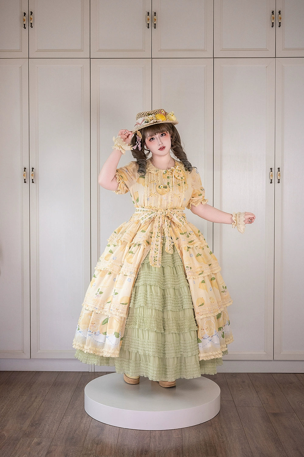 【予約販売】Lemon Sweetie プリント半袖ワンピース・ラグジュアリータイプ