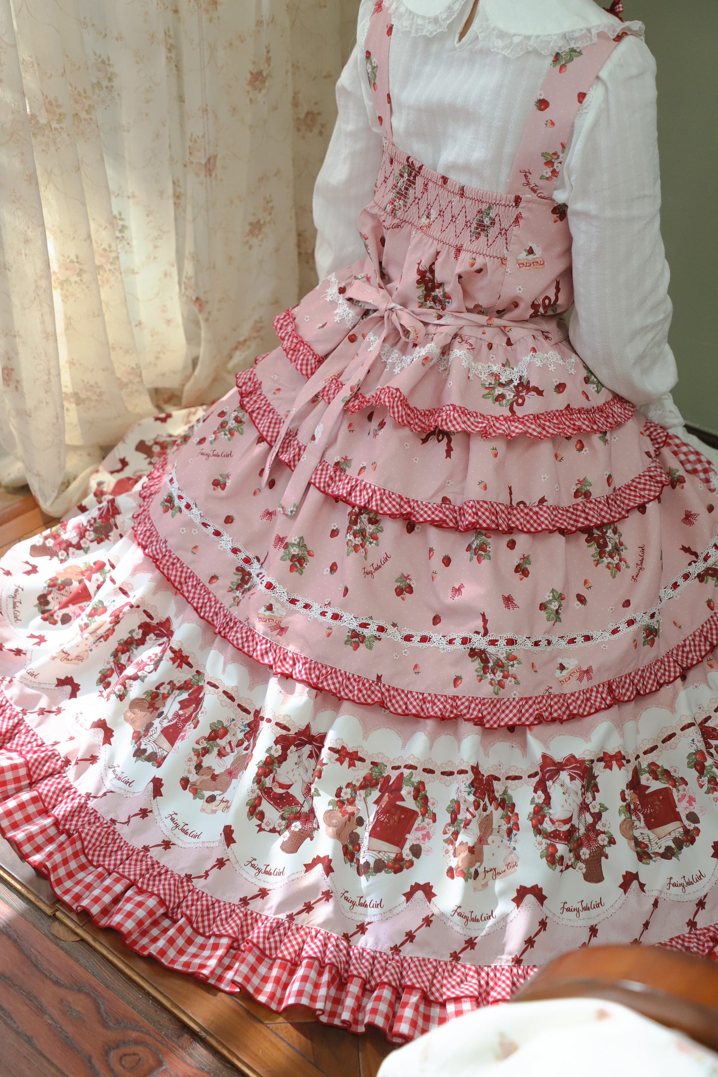 Berry Party Button-front Long Skirt