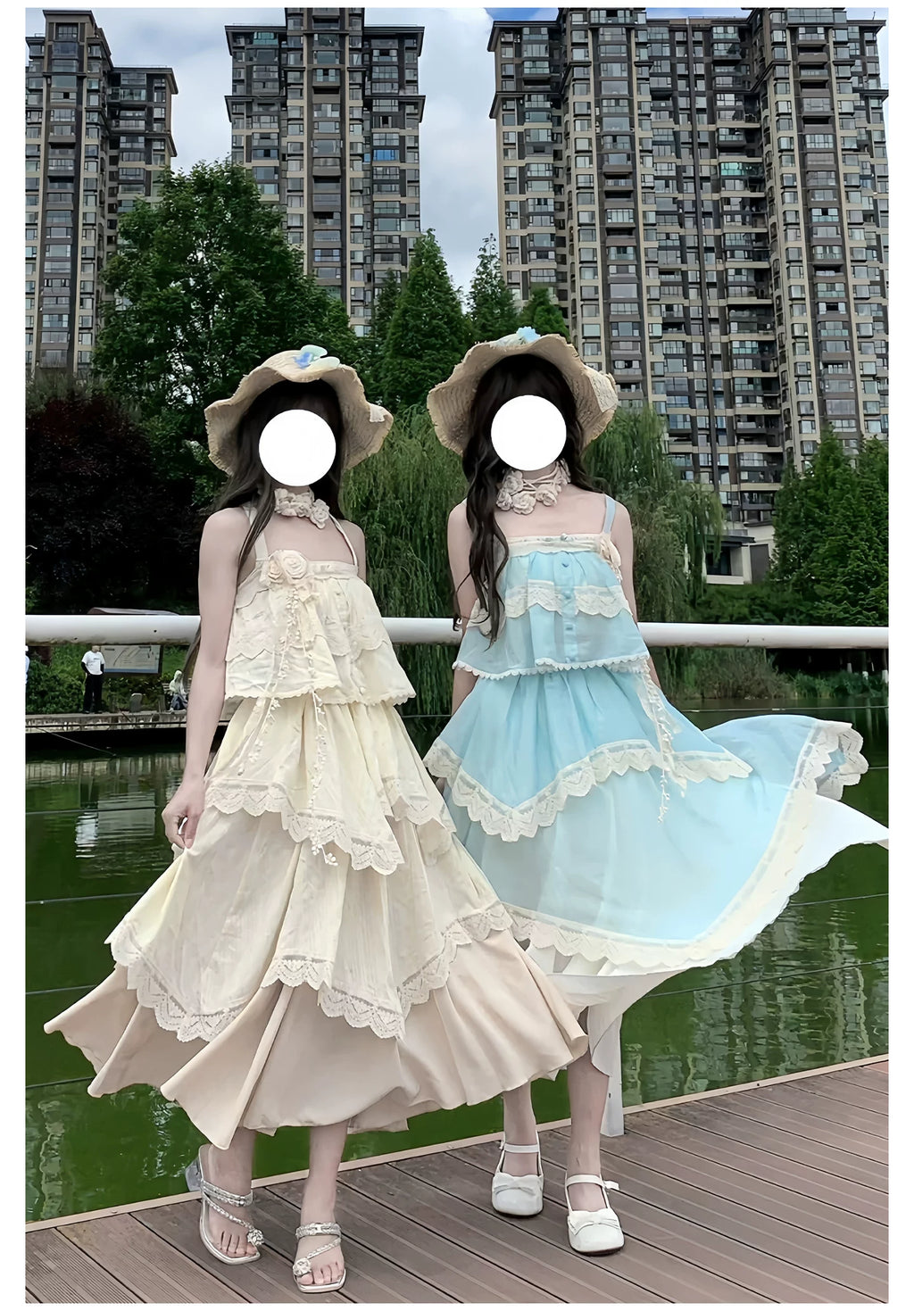 Bluebell Summer キャミソールトップスとロングスカートのセットアップ・帽子付き